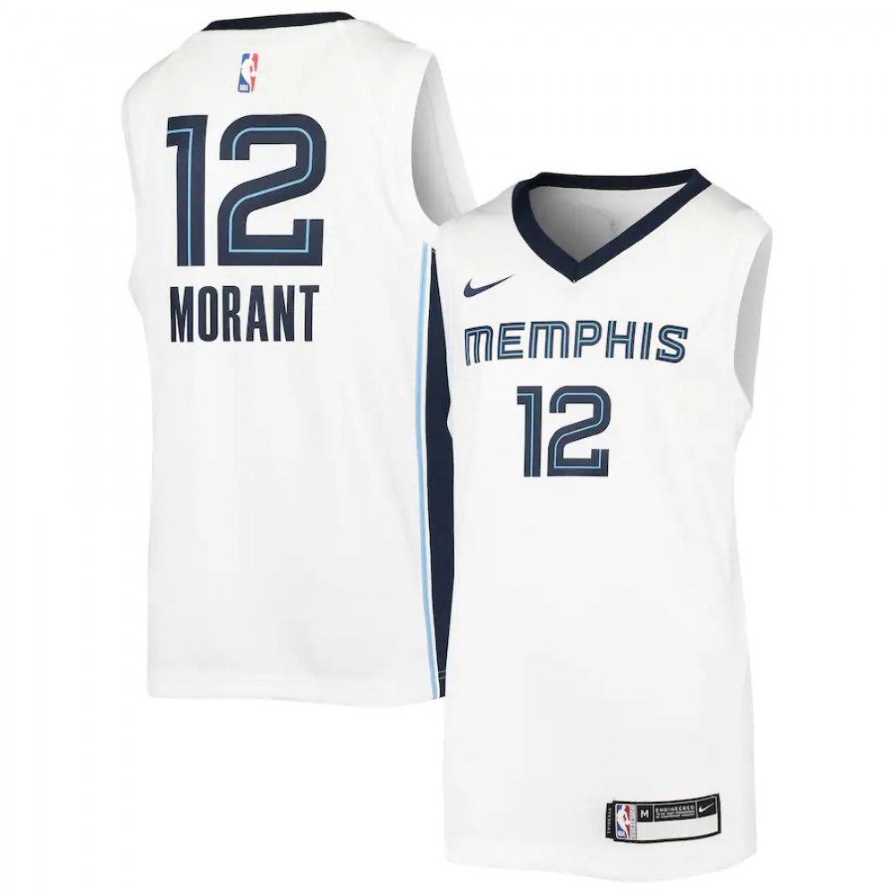 Men's Memphis Grizzlies Ja Morant White 2020/21 Swingman Jersey – Association Edition-Pro Kit Vault | Brand New 26/27 Sports Jerseys